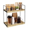 Ausune Coffee Station Organiser,2 Tier Coffee Bar Accessories Organiser, Wooden