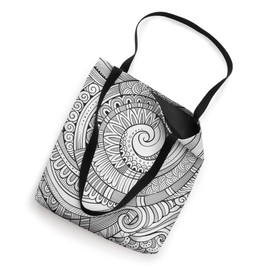 Black & White Color Your Own Abstract Artwork Adult Coloring Tote Bag