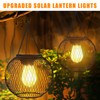 2Pack Solar Lanterns Outdoor Lights, Upgraded Metal Solar Lantern, Brighter