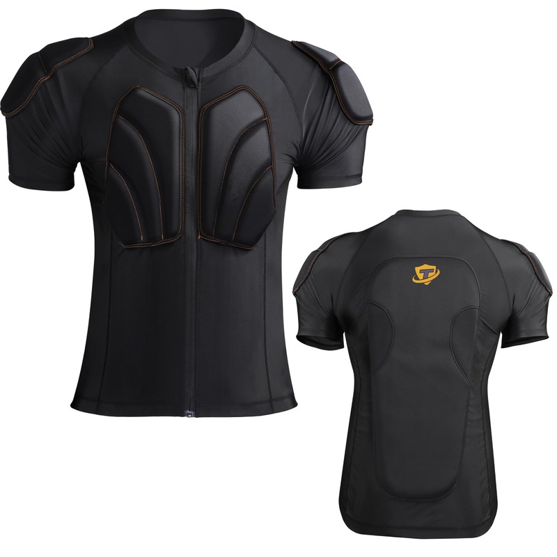 Dialudon Men's Snowboard Protective Padded Shirt for Back Spine Shoulder