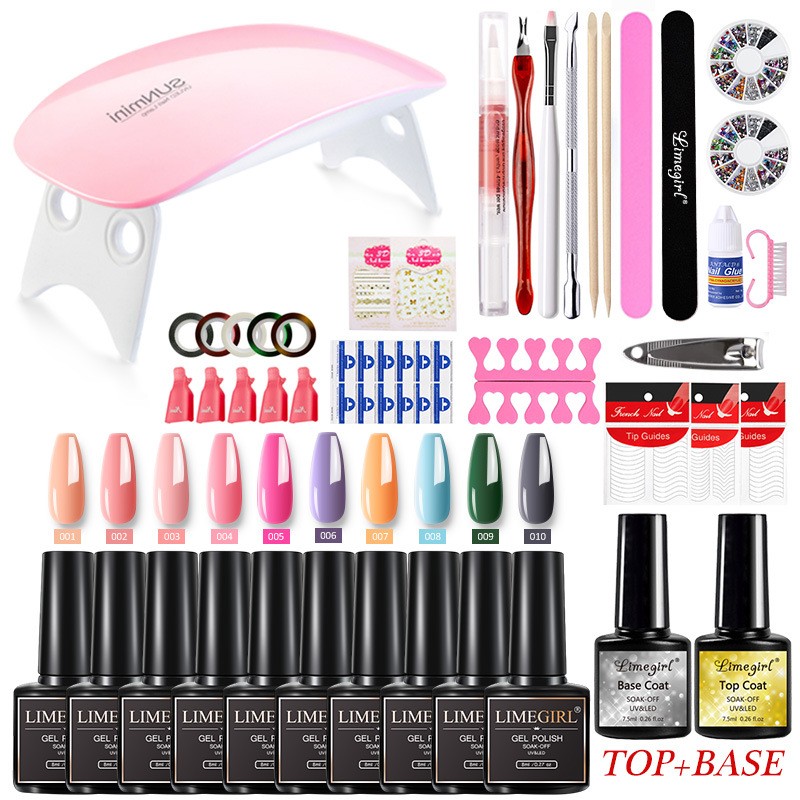 Nail Polish Starter Kit Color Gel + Manicure Lamp +