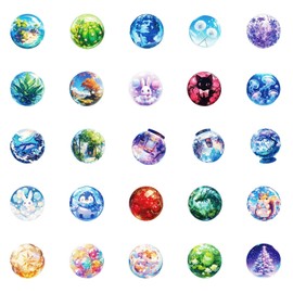 50Pcs Magic Crystals Vinyl Stickers,Diamond Graffiti Stickers,Waterproof Sticker for Phone Laptop Bottles Skateboard Computer Phone Luggage Guitar Gifts Sticker for Kids Teens Girls