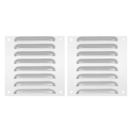 PATIKIL 6 x 6 Inch 304 Stainless Steel Vent Cover, 2 Pack Screen Air Grille Ventilation Cover HVAC Louvered Grill for Home Kitchen Fireplace Bathroom Wall Ceiling, Silver Tone