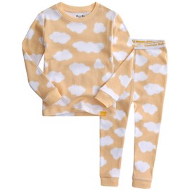 Vaenait Baby 1-12 Years Old Children, Girls, Boys, Pajamas, Room Wear, Cotton, Sleepwear, Top and Bottom Set, Prism/Cloud, A03-Yellow