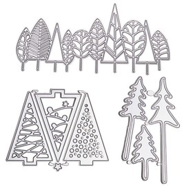 GORGECRAFT 3 Styles Tree Metal Die Cuts Carbon Steel Stencils Dies for Card Making Spring Summer Christmas Tree Card Cutting Dies Embossing Template for DIY Scrapbooking Album Paper Decor Card Craft