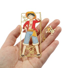 One Pieces Anime Luffy Shanks Uta Book Mark - Brass Metal Bookmark, Stationery School Supplies, Gift for Book Lover, Friends, Anime Fans Collection (Luffy)