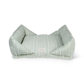 Fringe Studio "Block Stripe Dusty SAGE 30" W x 23" D x 9.5" H Medium Mase Modern Cuddler Pet Bed, 100% Cotton Canvas Exterior w/Overfilled Bolster, Machine Washable, PetShop Collection (752001)