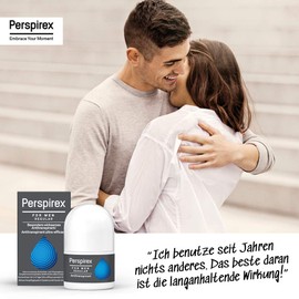PERSPIREX For Men - Antitraspirante Roll-On 20 ml Efficace Contro il Sudore Sotto le Ascelle, Formula Innovativa a Lunga Durata, Delicato sulla Pelle, Comodo e Facile da Trasportare (20ml, Regular)