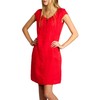 Caspar SKL020 Women's Knee-Length Summer Linen Dress with Elegant Metal