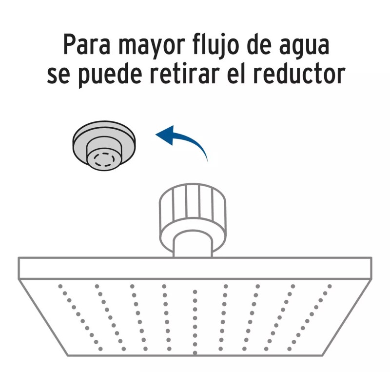 Foset Regadera Cuadrada 4 Abs, Con Brazo, Negro, Aqua Foset