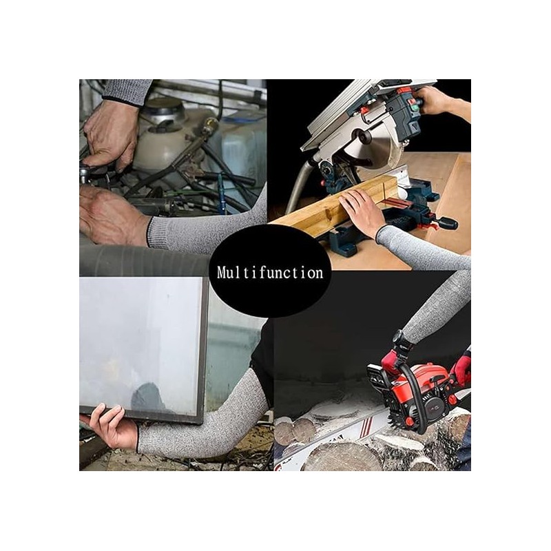 Cut Resistant Safety Arm Sleeves, Level 5 Protection Work Arm