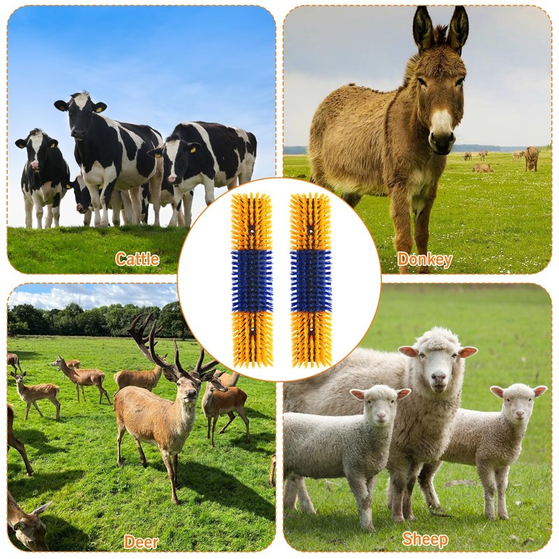 Livestock Scratch Brush With 16 Screws，Animal Back Scratching Brush for
