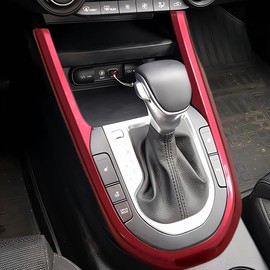 MUXEE Inner Center Console Gear Shift Panel Cover Trim for Kia Forte K3 2019 2020 2021 2022 2023 2024 - ABS Wine red Sport Interior Accessories