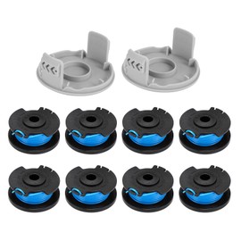 KJLEEN 10 Pack Strimmer Spool Replacement for Ryobi One+ AC14RL3A 18V 24V 40V Cordless Trimmer Wire, 0.065"/1.6mm Nylon Strimmer Cord, 11Ft Strimmer Spool Line with Spool Cover