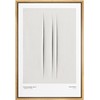 SIGNLEADER Framed Canvas Print Wall Art Lucio Fontana 3D Black