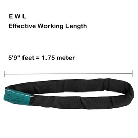 runner deer Black Spanset Round Slings for Aerial Lyra Hoop Rig Aerial Silks Handing, Polyester Lifting Strop, Working Load Limit for Round Sling – 2 Tonne, Multiple Spanset Sizes (1.75M/ 5'9" FT)