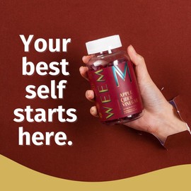 Weem 3 Bottles of Apple Cider Vinegar Gummy Vitamins - Vitamin B12, Gelatin-Free,Gluten Free, Vegan & Non-GMO. Natural Edible Vegan Dietary Supplement