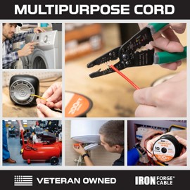 Iron Forge Cable 200 ft 10 Gauge Primary Automotive Wire - 2 Roll Red & Black Pack - 100 Ft of Copper Clad Aluminum Wire per Roll - for Home or Automotive