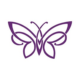 Unique Butterfly [Pick Color] Vinyl Transfer Sticker Decal for Laptop/Car/Truck/Window/Bumper (4" x 2.3", Purple)