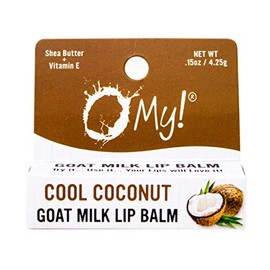 O My! Goat Milk Lip Balm Single Pack .15oz - Cool Coconut | Natural Goat Milk Lip Balm | Dabs of Shea Butter and Drops of Vitamin E | Leaping Bunny Certified | Handmade in USA
