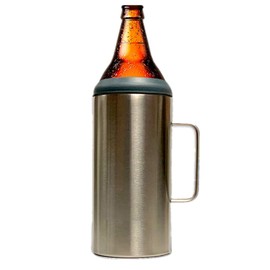Gteller 40oz stainless steel cooler, double walled vacuum insulated bottle holder&keeper (Silver)