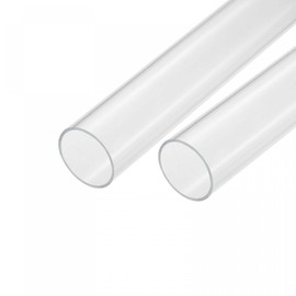 sourcing map Acrylic Pipe Clear Rigid Round Tube 46mm ID 50mm OD 14" for Lamps and Lanterns, Water Cooling System 2pcs