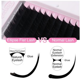 Ellipse Eyelash Extension 0.20 DD Curl 13mm Flat Eyelashes False Mink Individual Eyelash Extension Professional Salon Used by Qeelasee