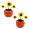 2Pcs Solar Dancing Flower Car Decoration, Apple Blossom Sunflower with