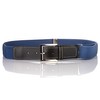 Junior/Childrens 5-15 Years Adjustable Elasticated Belt with Buckle/Leather Fittings. Blue