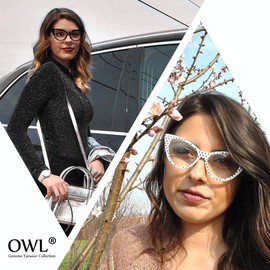 Stylish Fashion Vintage Wayfarer Cat Eye Sunglasses UV Protection (.White-Dots, PC Lens)