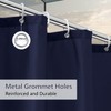 Seenus Navy Blue Waterproof Fabric Shower Curtain with 3 Magnets,