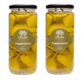 DIVINA Whole Pepperoncini, 15.5 oz (2-Pack)