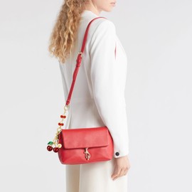 Wullina Cherry Keychain, Purse Bag Charms for Handbags, Cute Cherry Key chains Accessories Decor Purse Gift for Women (CherryFlower)