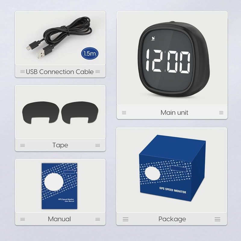Digital GPS Speedometer, M30 Digital Inclinometer Car Offroad with Speed