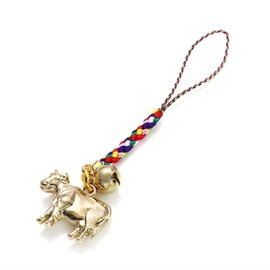 Barzaz Zodiac Ox Cattle Rooting Strap Lucky Charm Cow Year of the Ox Gold Gold with Bell, Moonstone agate, no jewels moonstone