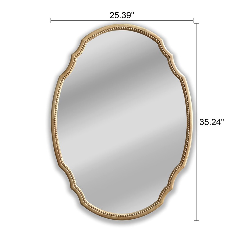 Chloe Lighting Reflection Contemporary Maple Wood Finish Oval Framed Wall