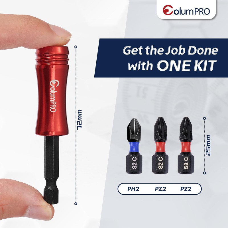 ColumPRO Double Strong Magnetic Bit Holder Set for Countersinking |
