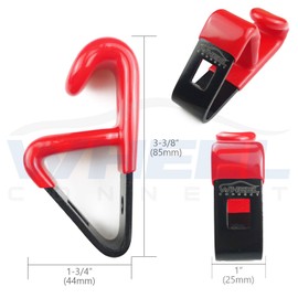 WHEEL CONNECT Wheel Display Hooks, for Hanging Rims on The Wall. Made of Solid Steel with Soft Plastic Coated. Accessories Included. Extra Large Size. Pack of 4.