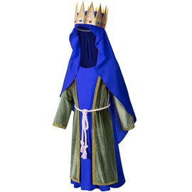 TOKYO REVENGERS Kids 3 Wise Men Costume Biblical Nativity Costume Three Kings Costume For Boys Accessories Set(Blue 150)