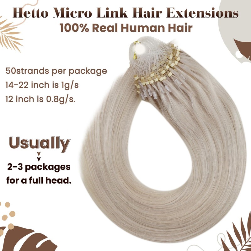 Hetto Blonde Micro Ring Extensions, Real Hair Remy Micro Ring