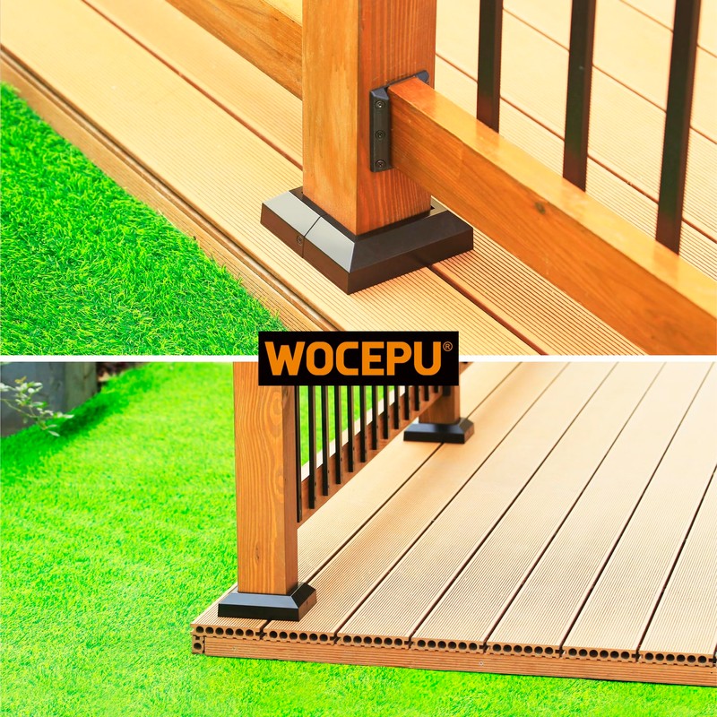 Wocepu 8pcs 4x4 (Actual: 4"x4") Aluminum Deck Post Base Cover,