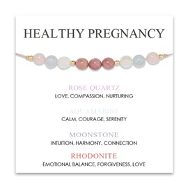 72ore Healthy Pregnancy Gift Healing Moonstone Bracelet Hope Bracelet for Women First Time Mom Gifts Spiritual Bracelets Mothers Day Christmas Jewelry Gifts