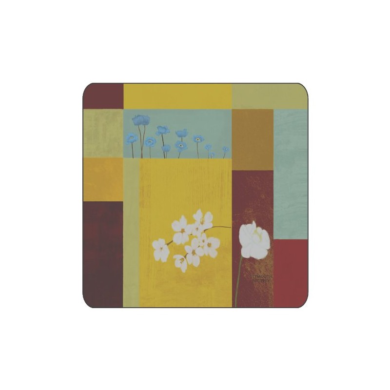 Plymouth Pottery - Daisy Squares Coasters - Set of 6