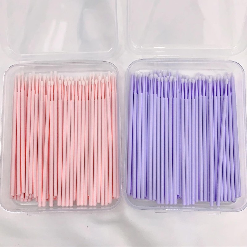 100-Pack Micro Cotton Swabs for Eyelash Extensions | 2mm Cotton