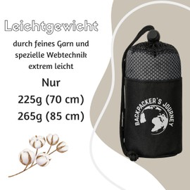 Backpacker's Journey Sleeping Bag Ultralight (Only 225 g) 100% Cotton Hygienic Sleeping Bag without Zip (No Heat Performance) Grey