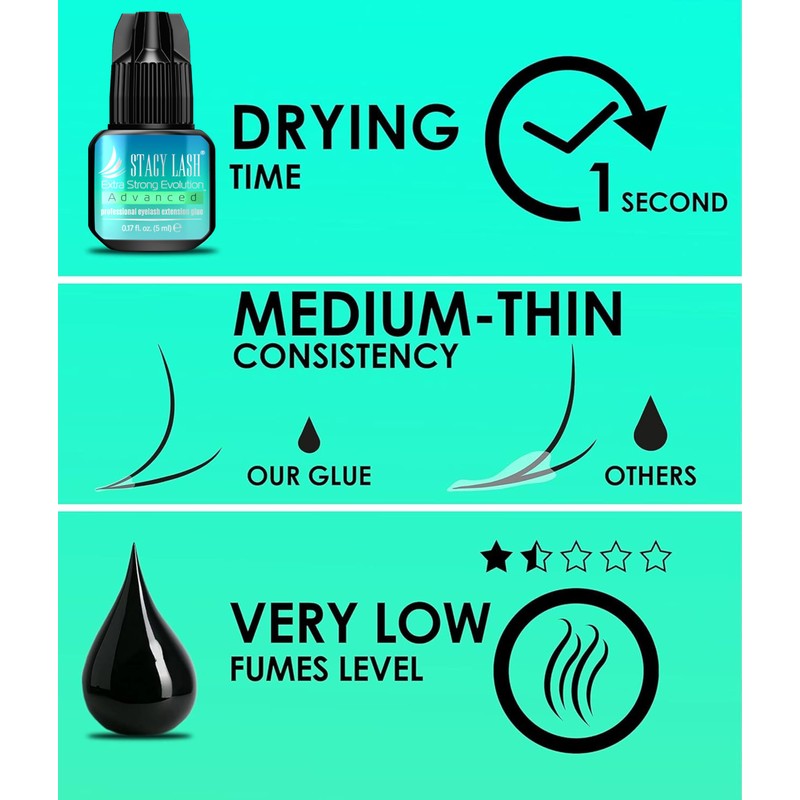 STACY LASH Extra Strong Evolution Advanced Eyelash Extension Glue (0.17fl.oz/5ml)/