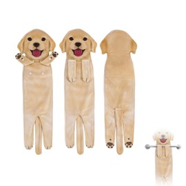 Funny Golden Retriever Dog Hand Towels for Bathroom Kitchen, Cute Decor Hanging Washcloths Face, Super Absorbent Soft Face Towels New Home Gifts for Dog Lovers