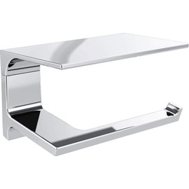 DELTA Pivotal Toilet Paper Holder With Shelf, Polished Chrome, Bathroom Accessories, 79956 6.93 x 3.94 x 3.5 Inches
