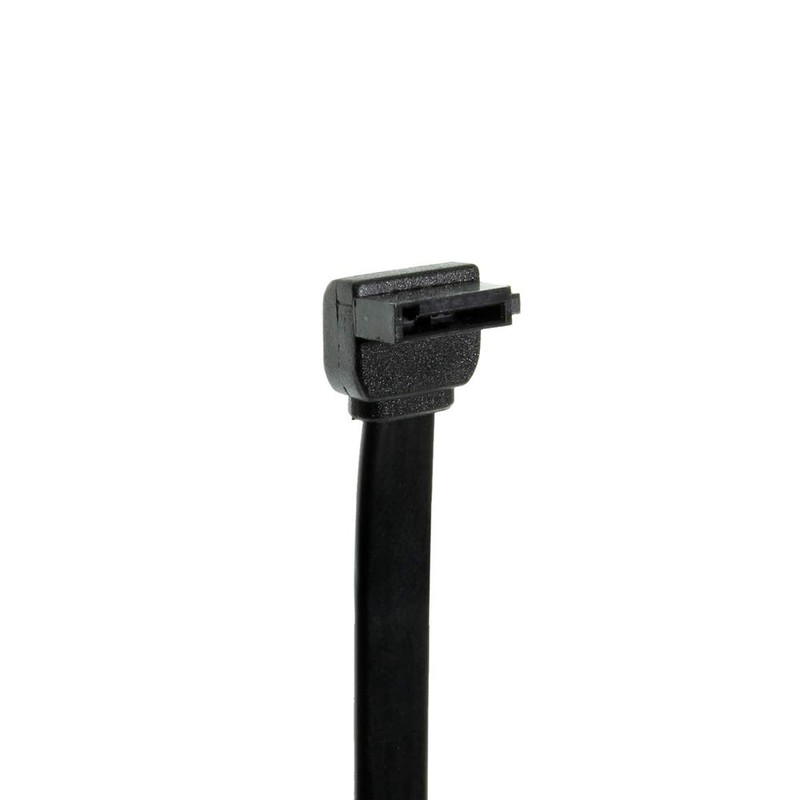 SATAGear 4 inch Black SATA Device Cable Straight to Left