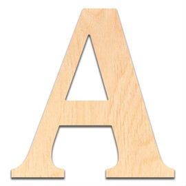4” Tall Wooden Letter A – 1/4” Thick Baltic Birch – Paintable DIY Decor, Signs & Crafts - Pack of 1